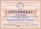 Сертификат Карбышевой Ксении