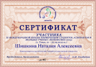 Сертификат Шишкиной Наталии